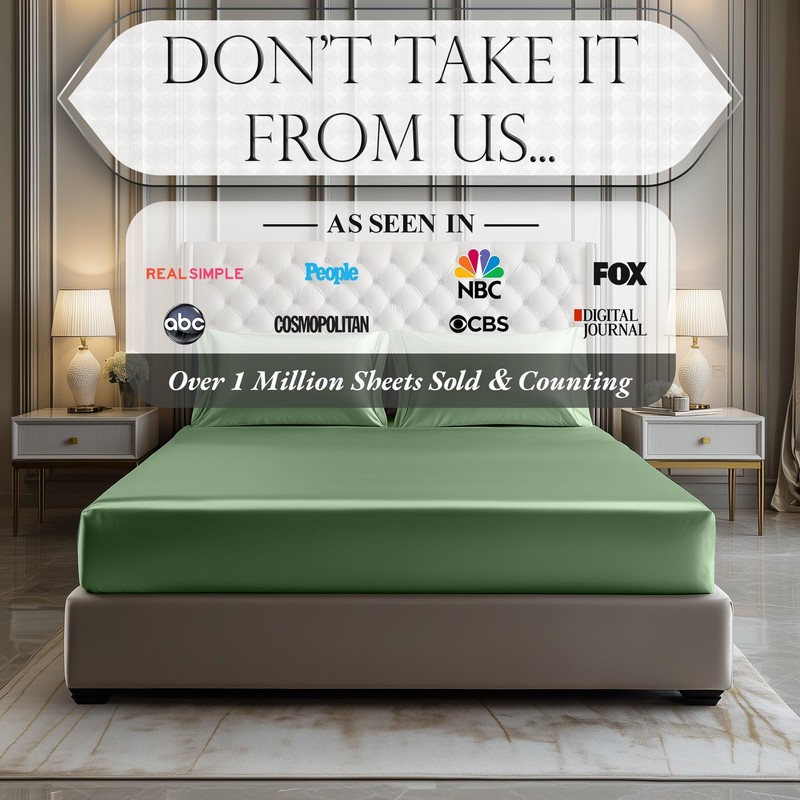 DECOLURE Satin Fitted Sheet Twin Size (1 PC) – Luxuriously