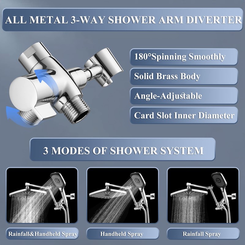 12 Inch Rain Shower Head with Handheld Spray Combo and