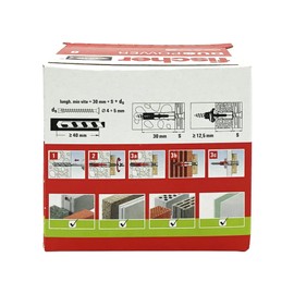 Fischer Duopower 537640 Dowels 6 x 30 mm for Full Wall Perforated Brick Plasterboard Pack of 100