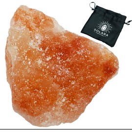 Solara Crystal | Raw Healing Crystals – Natural Amethyst, Quartz, Citrine & More | Chakra Balancing, Meditation, Energy Cleansing, Spiritual Decor, Gift Bag Included (Orange Salt)