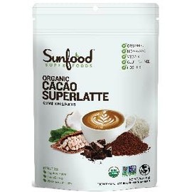 Sunfoods Cacao Superlatte - Mushroom Coffee, Mushroom Cocoa, Chocolate Mushroom Powder, Cocoa Powder Drink, Coffee Alternative, Adaptogens, Antioxidants & Functional Mushrooms, Organic - 6 Oz Bag