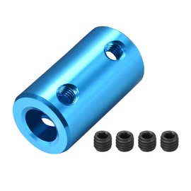 sourcing map 8 mm to 8 mm Bore Rigid Clutch Screw L25XD14 Aluminium Alloy Shaft Coupling Connector Engine Accessories Blue