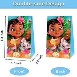 ARHAVI 12Pcs Moanana Party Gift Bags Goodie Bags for Kids Birthday Decorations Party Supplies