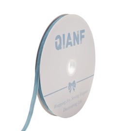 QIANF Vintage Dusty Blue Velvet Ribbon Christmas Ribbon for Gift Wrapping Crafts Christmas Tree Ornaments Garland Decorations, 3/8 Inch X 25Yd