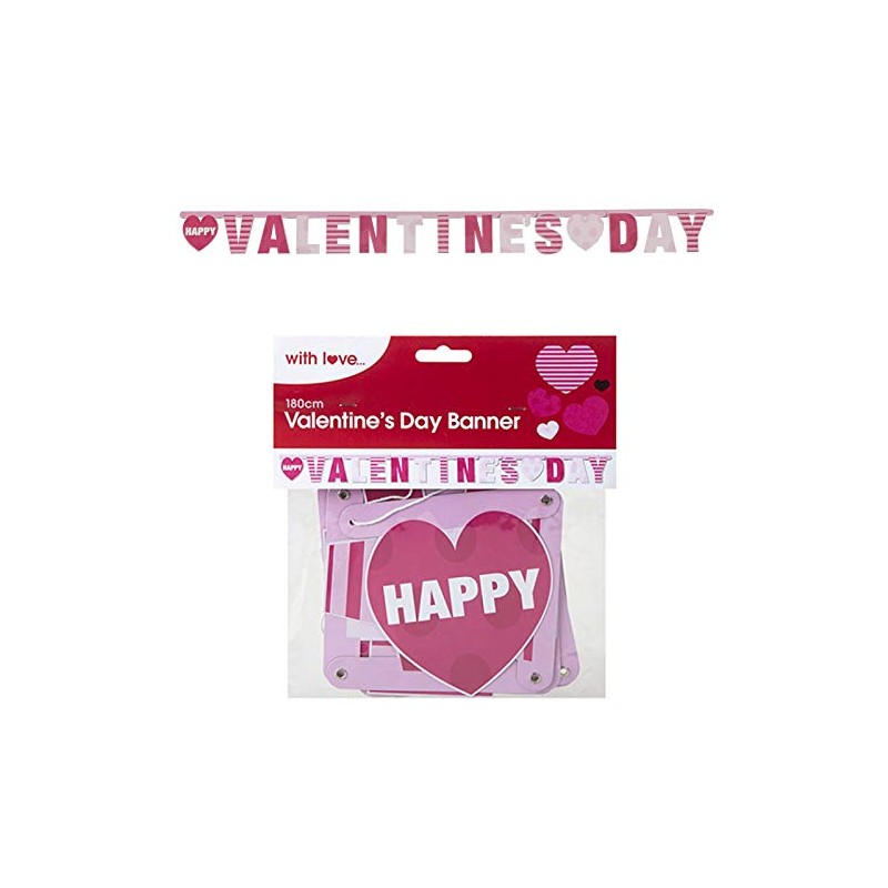 With Love Pink 'Happy Valentine's Day' Letter Banner/Garland Decoration