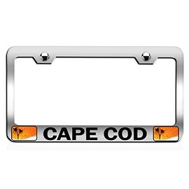 Custom Brother - Cape COD Beach Summer Surf Surfing Chrome Steel Auto SUV License Plate Frame License Tag Holder, G26