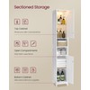 VASAGLE Tall Bathroom Cabinet with Lights, Slim Freestanding Bathroom Storage