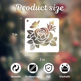 60 Pieces Stencils for Painting on Wood Small Reusable Stencil Flower Platnt Animal Butterfly Bird Bee Themed DIY Craft Template Paint Stencils for Wall Home Decor 3 x 3 Inch