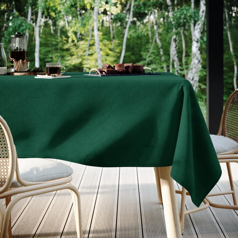 Filumi Tablecloth 140 x 200 cm Oval Dark Green Washable