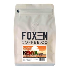 Foxen Coffee Kenya AA Natural, Whole Bean, Light Roast, 12 Ounce