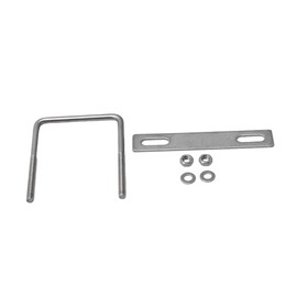 BQLZR 85mm Inner Width Silver Stainless Steel M8 Thread U Shaped Screw with Rectangular Plate Nuts and Washers for Pipe Fixing