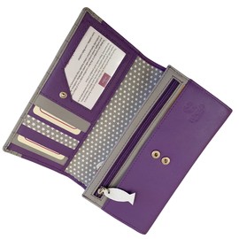 Mala Leather Butterflies & Flowers Floral Matinee Purse RFID Protection - Sophia