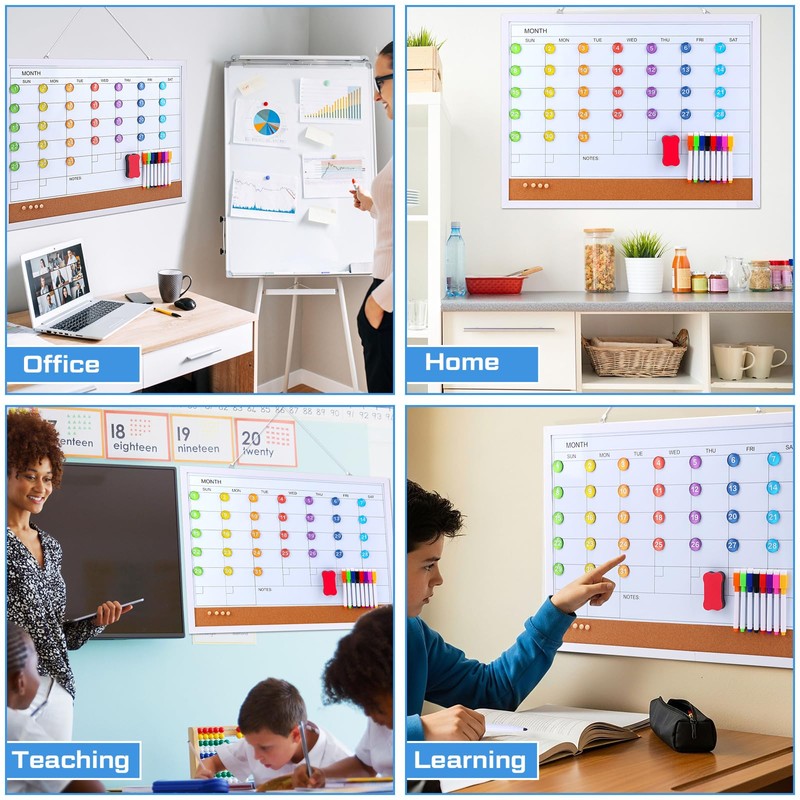 Lincia 41 Pcs Dry Erase Calendar Whiteboard for Wall, 23.6"