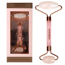 Profusion Cosmetics Rose Quartz Face Roller - Remove Wrinkles, Puffiness & Dark Circles, Dual-Ended Facial Massager for Skin Lifting, Relaxation & Self-Care Routine