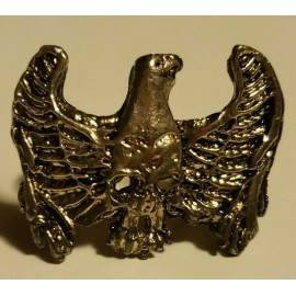 unbranded Vintage  Adjustable Metal Skull Head w/ Eagle Ring Charm Prize Vending New