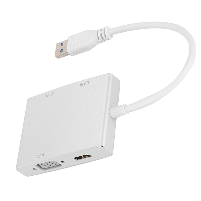 4 in 1 USB3.0 Adapter to VGA DVI HDMI LAN