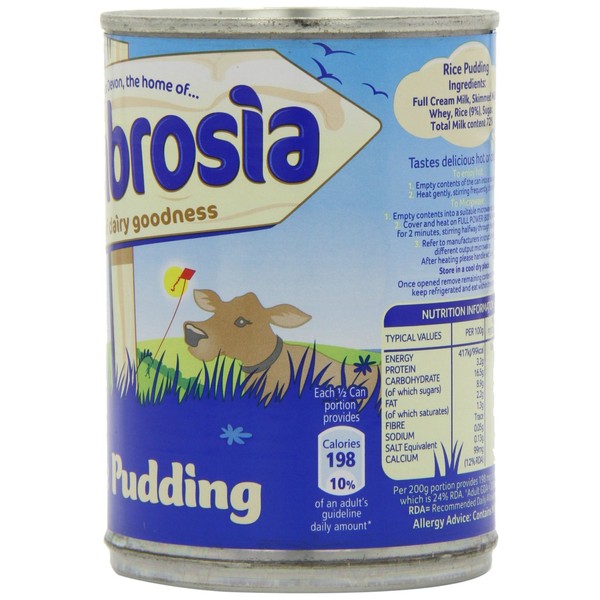 Ambrosia Creamed Rice Pudding 400 g (Pack of 12)