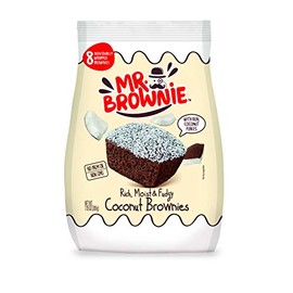 Mr. Brownie Coconut Brownies | 8 Individually Wrapped Coconut Brownie Bites | Snack Packs for Kids & Adults | Grated Coconut Layer