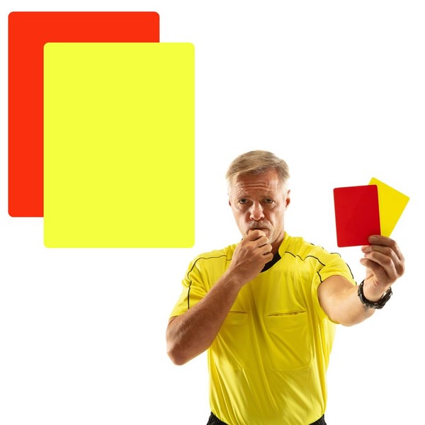 EIHI Pack of 4 Referee Cards, Yellow Red Card Football, Football Referee Card, Referee Cards, Sports Football Referee Red and Yellow Cards, Football Warning and Eject Cards