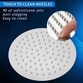 Voolan 8” High Pressure Rain Shower Head - 304 Stainless Steel Rainfall Shower Heads - Comfortable Shower Experience Even at Low Water Flow (Chrome,Round)