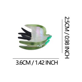 Funny Mini Green Swallow Hair Clip,Novelty Acetate Claw Clips,Small Hair Clips for Women,Pack of 2