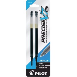 Pilot Precise V7 RT Rolling Ball, Fine Point, Black Ink 1 Pen & 2 Refills