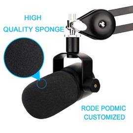 PodMic Pop Filter Foam Cover - Microphone Windscreen Wind Cover Customized for Rode PodMic Podcasting Mic to Blocks Out Plosives by YOUSHARES
