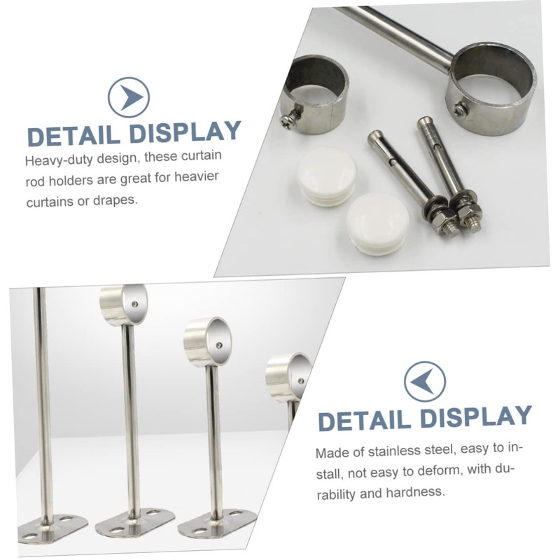 MAGICLULU 2Pcs Heavy Duty Ceiling Mount Rod Brackets for Curtain