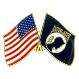 POW MIA & American Flag Pin 1"