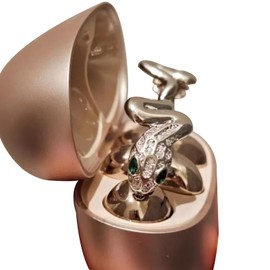 Rhinestone Clip on Ear Pads, Elegant Zirconia Decorative Headphone Accessories, Detachable and Exquisite DIY Decorative Silver Snake Style