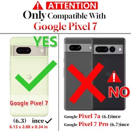 for Google Pixel 7 Case: with Screen Protector - Military Grade Protective Cases with Finger Ring Holder Kickstand for Pixel 7(Red)