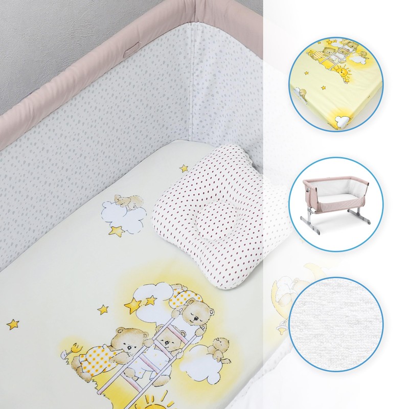 100% Cotton Fitted Sheet with Waterproof Mattress Protector to fit