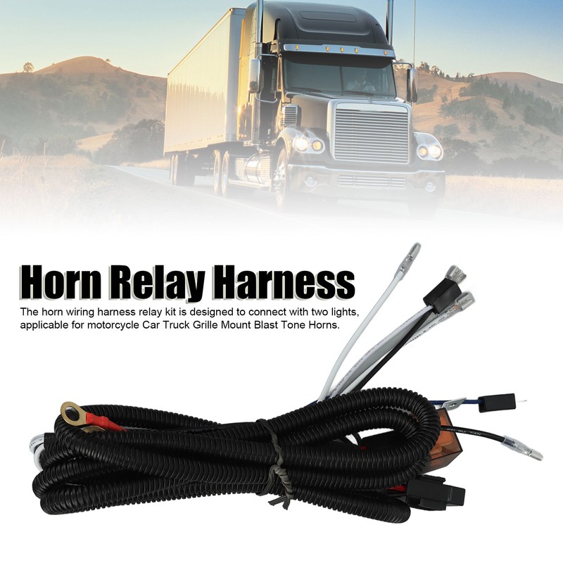 12V Horn Wiring Harness Relay Kit 1.9m Cable 50W One