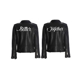 The Native Bride Better Together Couples Jacket Iron on Decals Better Together set heat transfer decals for wedding couples Better Together Vinyl -CHT2HTV - Color: Black