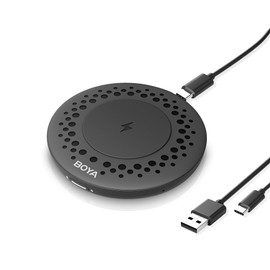 BOYA Blobby USB Conference Microphone,Desktop Computer Microphone with Wireless Charger, Omnidirectional Condenser PC Mic for Video Conference Online Class Skype Zoom Meeting