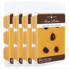 Candle Warmers Etc Artisan Wax Melts 2.5oz, Caramel Macchiato Fragrance (4-Pack) – Each Pack has x4 2.5 oz Wax Melts and 30 Hours of Fragrance – Perfect for bedrooms, Living Rooms, and bathrooms