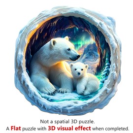 KaayeeWood Wooden Puzzle for Adults, 3D Vision Effect, Warm Aurora Cave Wooden Puzzle, Unique Wooden Puzzle with Gift Box, Gifts for Children and Adults (34 x 33.2 cm, 295 Pieces)