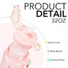 Hyeta 32oz Water Bottles with Straw - Stay Motivated and