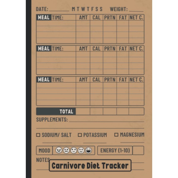 Carnivore Diet Tracker: Pocket Size & Large Print | Log