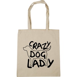 Hippowarehouse Crazy Dog Lady Tote Shopping Gym Beach Bag 42cm x38cm, 10 litres