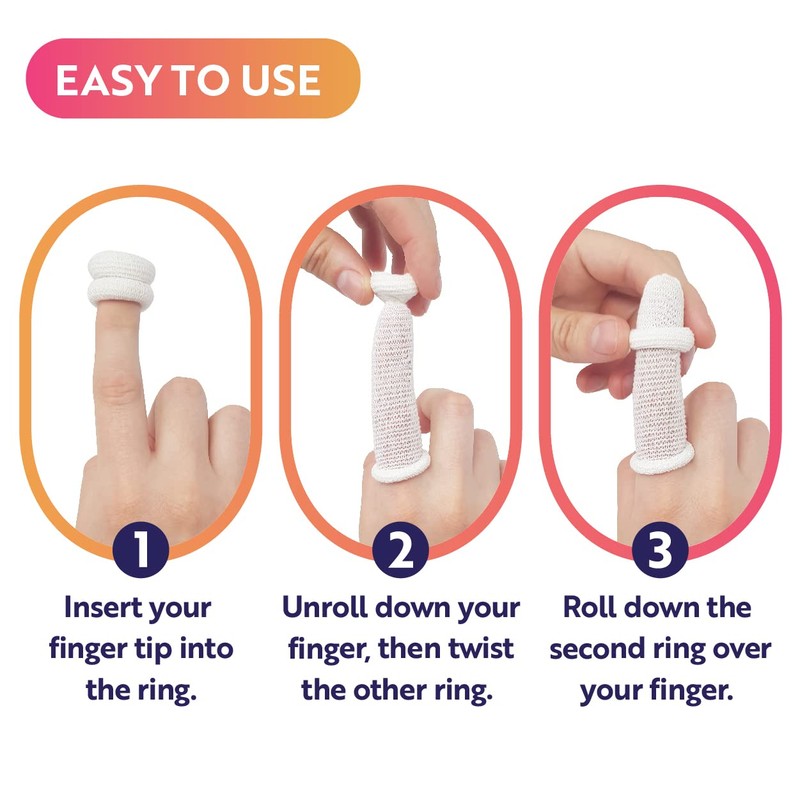 Pack of 25 Snugfast White Finger Cots Buddies Tubular Bandage