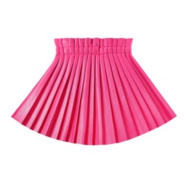 WELAKEN Pu Leather Skirts for Girls Kids & Teen & Toddler & Women Faux Leather Pleated Skirts,Hot Pink,4T