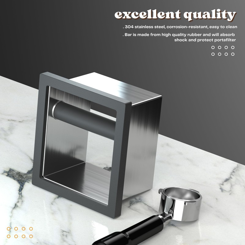 Bottomless Coffee Knock Box, Stainless Steel Espresso Knock Box Chute