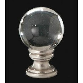 B&P Lamp® Clear Crystal Ball Finial, 1 5/8 in Ht. 1/4-27 Tap