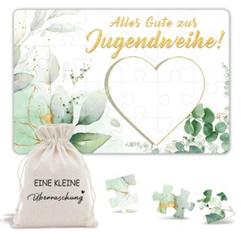 Happirra 24-Piece Youth Consecration Cards Puzzle, Eucalyptus Card, Youth Consecration Gifts for Girls and Boys, Happy Youth Consecration with Cotton Pouch