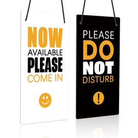 Putuo Decor Please Do Not Disturb Door Sign, Now Available Please Come In, In Session Door Sign For Therapists, Business Door PVC Sign Reversible Double Sided Aesthetic Hanger Plaque, 10x5 Inches