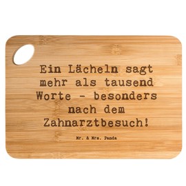 Mr. & Mrs. Panda Bamboo Chopping Board Saying Dentist Smile – Gift, Dentist Visit, Gift Idea Professions, Dental Practice Gift