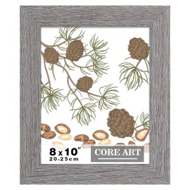 CORE ART 8x10 Picture Frame, Handmade Wood Rustic Gray Photo Frame, High Definition Semi-tempered Glass Wall or Tabletop Display
