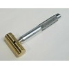 PTC 4 OZ. SMALL BRASS HAMMER KNURLED 5/8" ALUMINUM HANDLE