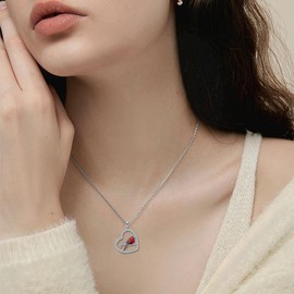 ZPMMPZ Cardinal Necklace Sterling Silver Red Bird Pendant Cardinals Jewelry Birthday Gifts for Women